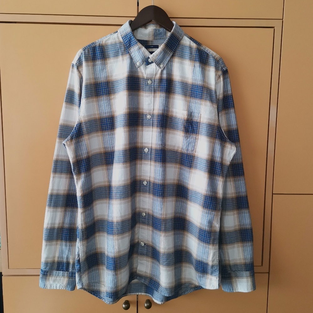 GAP FACTORY SLIM FIT BUTTON-DOWN SHIRT  - (XL)